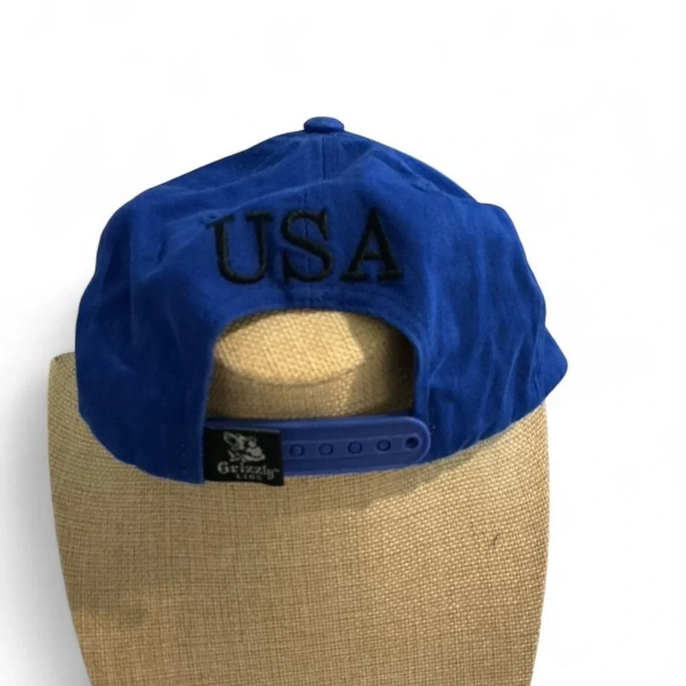 Grizzly Lids Trucker Life Hat Mens‎ OSFA Blue Excellent USA Patch Snapback Cap